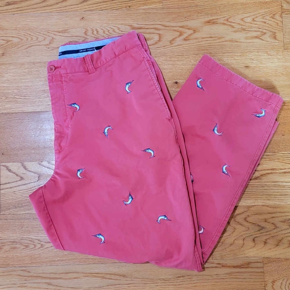 Grant Thomas Swordfish Embroidered Chino Pants